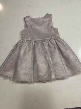 Pippa & Julie Silver & Pink Toddler Dress | 12 Months | Party/Occasion